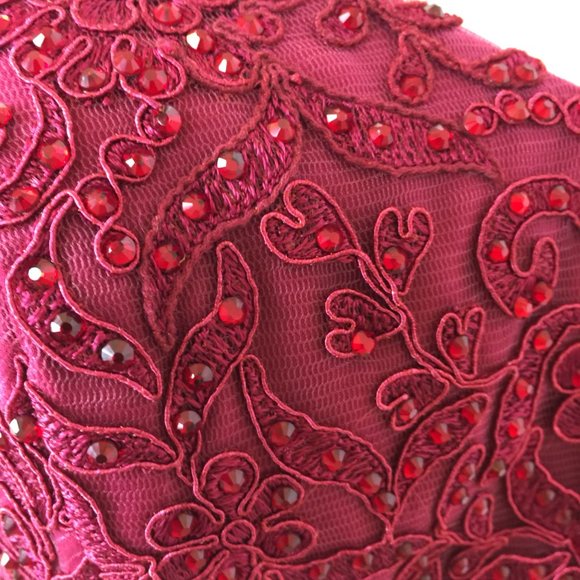 Alyce Paris Burgundy Maxi Dress - Picture 5 of 12